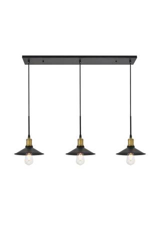 ZC121-LD4033D42BRB - Living District: Etude 3 light brass and black Pendant