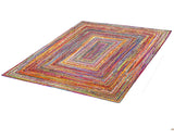 Multi Color Handbraided Jute Rug Area Rug 5 X 7 - J10-IN-601-5X7