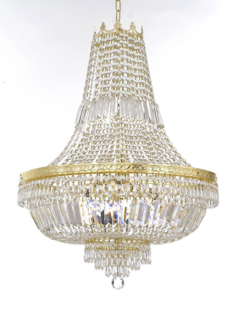French Empire Crystal Chandelier Lighting - Great for the Dining Room, Foyer, Entry Way, Living Room H30" X W24" - A500-B8/CG/870/9