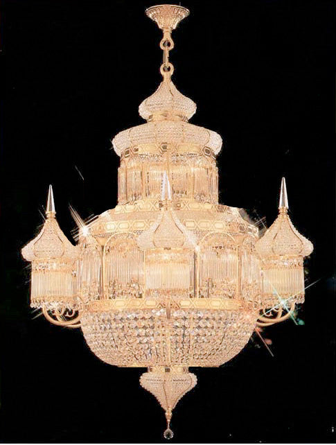 Moroccan Mosque Crystal Chandelier W 28" H 36" - A93-624/16