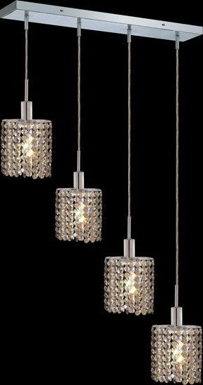 C121-1284D-O-E-GT/RC By Elegant Lighting Mini Collection 4 Lights Pendant Chrome Finish