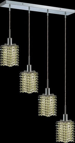 C121-1284D-O-P-LP/RC By Elegant Lighting Mini Collection 4 Lights Pendant Chrome Finish