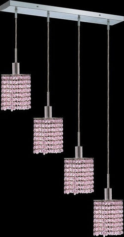 C121-1284D-O-S-RO/RC By Elegant Lighting Mini Collection 4 Lights Pendant Chrome Finish