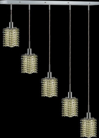 C121-1285D-O-P-LP/RC By Elegant Lighting Mini Collection 5 Lights Pendant Chrome Finish