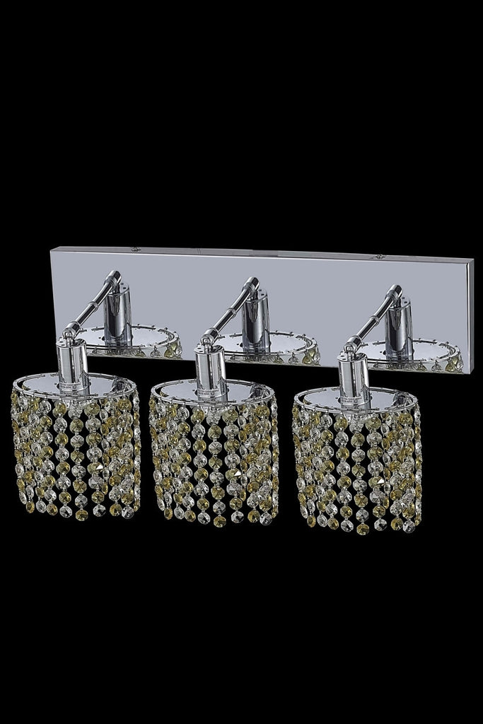 C121-1383W-O-E-RO/RC By Elegant Lighting Mini Collection 3 Light Wall Sconces Chrome Finish