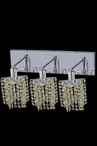 C121-1383W-O-P-RO/RC By Elegant Lighting Mini Collection 3 Light Wall Sconces Chrome Finish