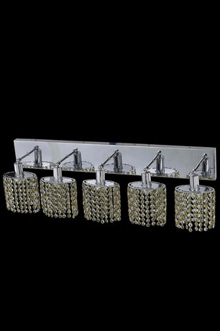 C121-1385W-O-E-GT/RC By Elegant Lighting Mini Collection 5 Light Wall Sconces Chrome Finish