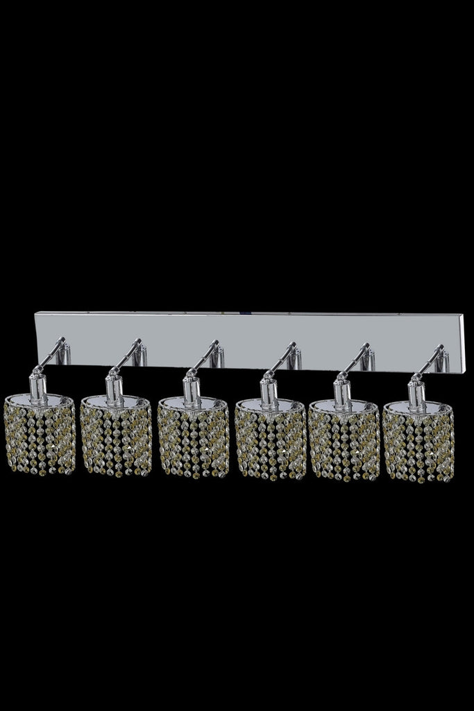 C121-1386W-O-E-JT/RC By Elegant Lighting Mini Collection 6 Light Wall Sconces Chrome Finish