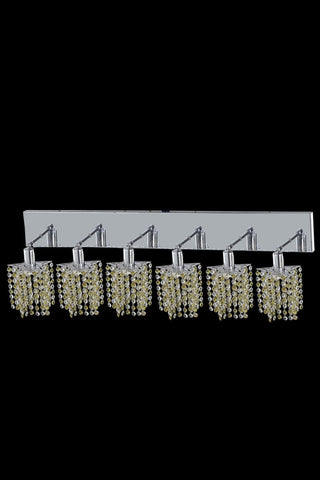 C121-1386W-O-P-LP/RC By Elegant Lighting Mini Collection 6 Light Wall Sconces Chrome Finish