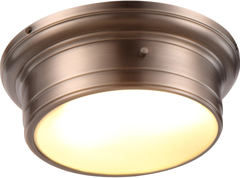 C121-1428F14VN By Elegant Lighting - Sansa Collection Vintage Nickel Finish 2 Lights Flush Mount