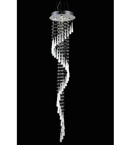 C121-2028G72C-GLW/RC By Elegant Lighting Comet Collection 5 Light Foyer/Hallway Chrome Finish