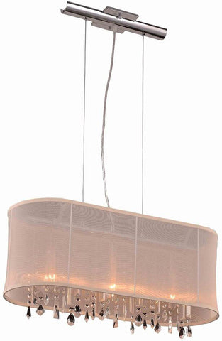 C121-3200D26C/RC By Elegant Lighting Harmony Collection 3 Light Pendent lamp Chrome Finish