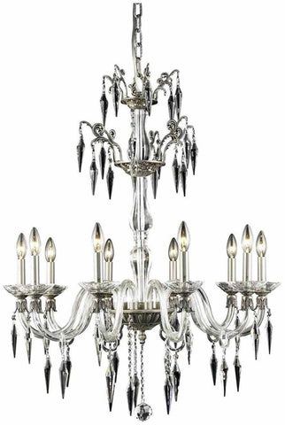 C121-5810D30PW/EC By Elegant Lighting - Grande Collection PEWTER Finish 10 Lights Foyer/Hallway