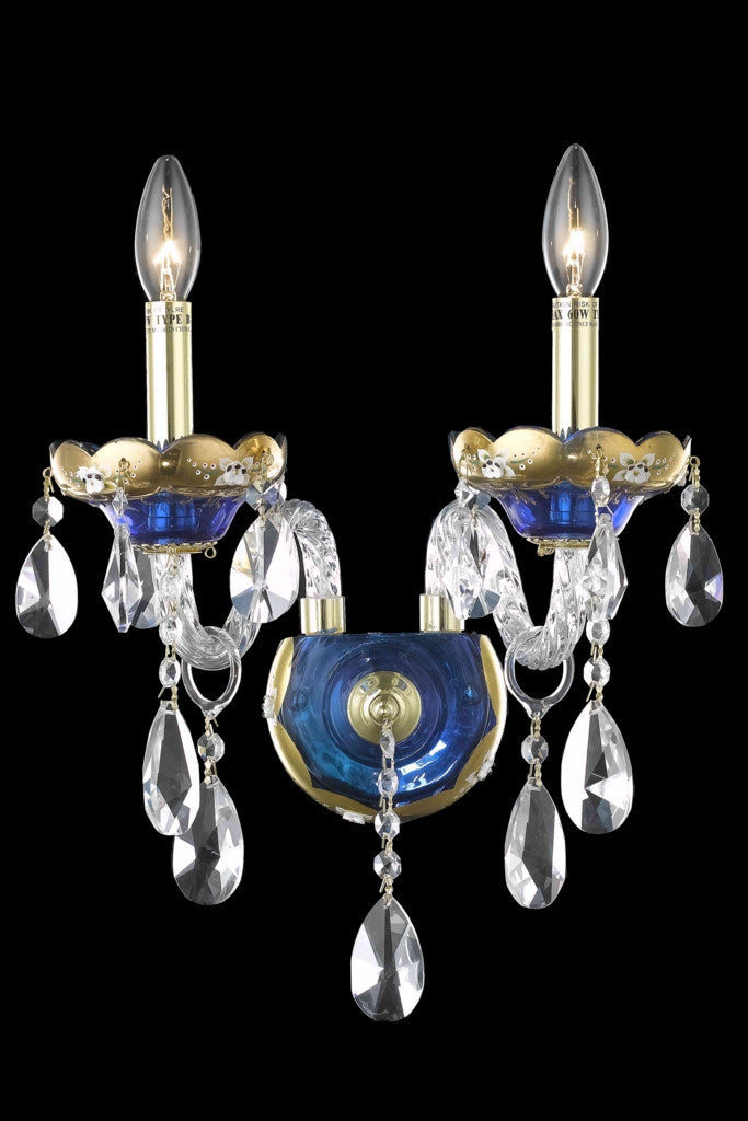 ZC121-7810W2BE/EC By Regency Lighting Alexandria Collection 2 Light Chandeliers Blue Finish