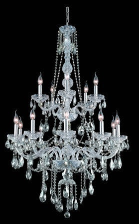 C121-7915G33C By Regency Lighting-Verona Collection Chrome Finish 15 Lights Chandelier