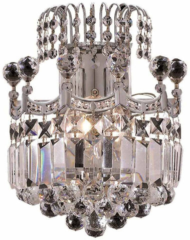 ZC121-V8949W12C/EC By Elegant Lighting - Corona Collection Chrome Finish 2 Lights Wall Sconce