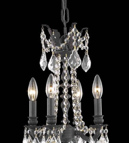 C121-9204D10DB-GS/RC By Elegant Lighting Rosalia Collection 4 Light Pendant Dark Bronze Finish