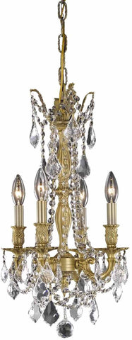 C121-9204D10FG/RC By Elegant Lighting Rosalia Collection 4 Light Pendant French Gold Finish