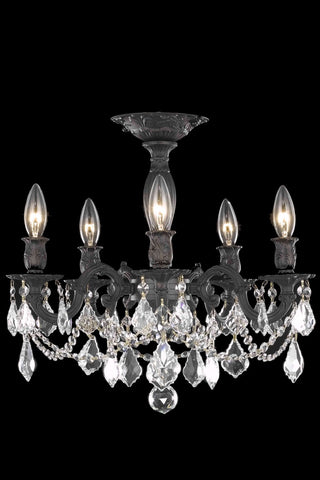 ZC121-9205F18DB/EC By Regency Lighting Rosalia Collection 5 Light Chandeliers Dark Bronze Finish