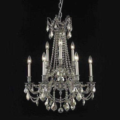 C121-9209D23DB-GT/RC By Elegant Lighting Rosalia Collection 9 Lights Chandelier Dark Bronze Finish