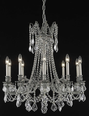 ZC121-9210D28PW/EC By Regency Lighting Rosalia Collection 10 Light Chandeliers Pewter Finish