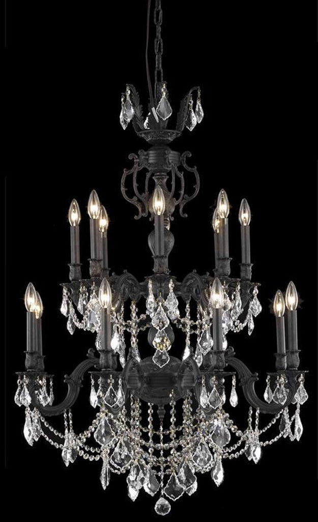 C121-9516D32DB/EC By Elegant Lighting - Marseille Collection Dark Bronze Finish 16 Lights Dining Room