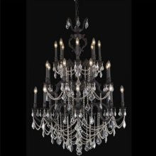 C121-9524G38DB/RC By Elegant Lighting Marseille Collection 24 Lights Chandelier Dark Bronze Finish