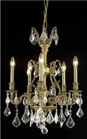 C121-9605D21FG/RC By Elegant Lighting Monarch Collection 5 Light Chandeliers French Gold Finish