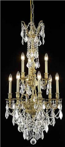 ZC121-9609D21FG/EC By Regency Lighting Monarch Collection 9 Light Chandeliers French Gold Finish