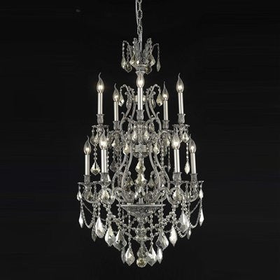 C121-9610D26DB/RC By Elegant Lighting Monarch Collection 10 Lights Chandelier Dark Bronze Finish