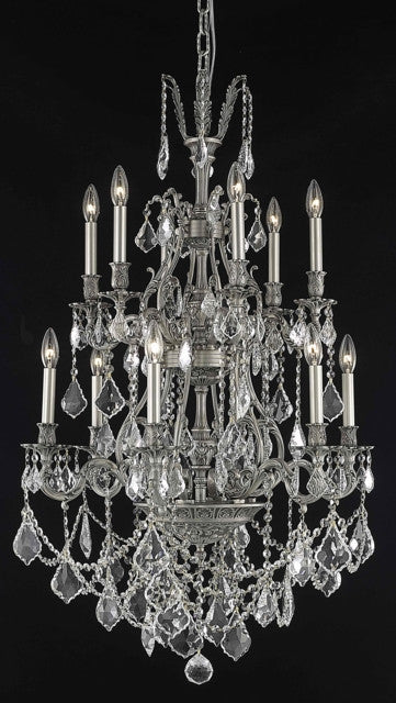 ZC121-9612D27PW/EC By Regency Lighting Monarch Collection 12 Light Chandeliers Pewter Finish