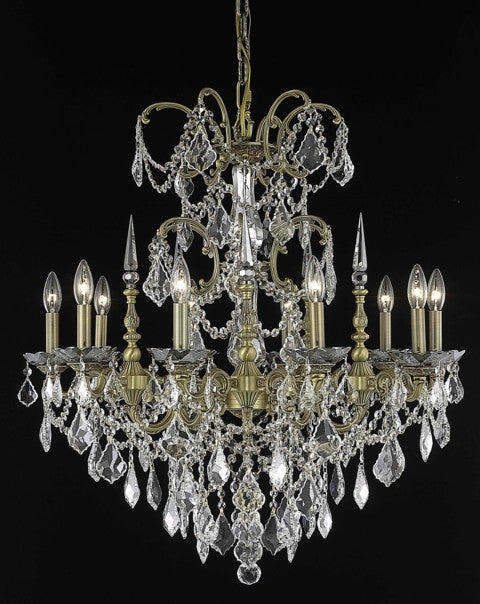 C121-9710D30FG/RC By Elegant Lighting Athena Collection 10 Light Chandeliers French Gold Finish