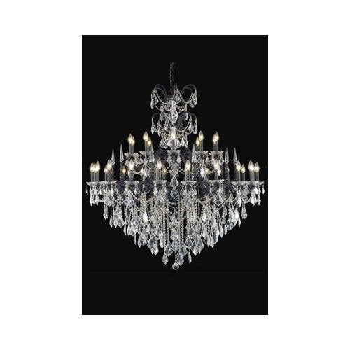 C121-9730G53DB/RC By Elegant Lighting Athena Collection 30 Lights Chandelier Dark Bronze Finish