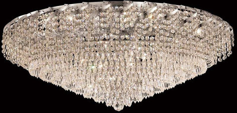 C121-ECA4F36C/RC By Elegant Lighting - Belenus Collection Chrome Finish 28 Lights Flush Mount