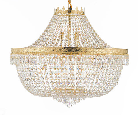 Nail Salon French Empire Crystal Chandelier Chandeliers Lighting - Great for the Dining Room, Foyer, Entryway, Family Room, Bedroom, Living Room and More! H 30" W 36" 25 Lights - G93-H30/CG/4199/25