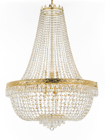 Nail Salon French Empire Crystal Chandelier Chandeliers Lighting - Great for the Dining Room, Foyer, Entryway, Family Room, Bedroom, Living Room and More! H 50" W 36", 25 Lights - G93-H50/CG/4199/25