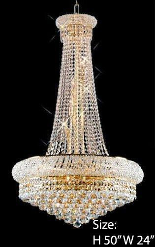 Swarovski Crystal Trimmed Chandelier French Empire Crystal Chandelier H50" X W24" - A500-Large/542/15 Sw