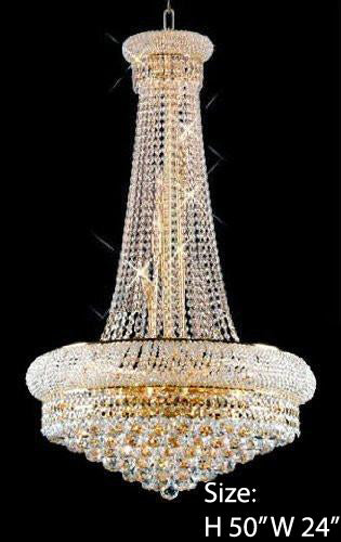 French Empire Crystal Chandelier H50" X W24" - Go-A93-Large/542/15