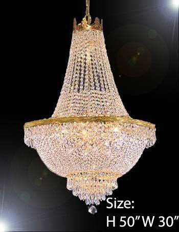 French Empire Crystal Chandelier Lighting H50" X W30" - A93-870/14Large