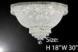 Swarovski Crystal Trimmed Chandelier Flush Basket Empire Crystal Chandelier Lighting H 18" W 30" - A93-Silver/Flush/870/14 Sw