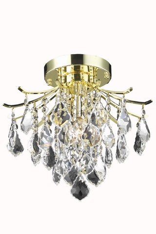 ZC121-LD8100F12G - Living District: Amelia Collection Flush Mount D12in H12in Lt:3 Gold Finish