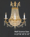 Swarovski Crystal Trimmed Wall Sconce Empire Crystal Wall Sconce Lighting W18" H23" D10" - A81- CG/1/8/Wallsconce/Sw