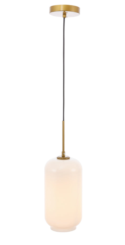 ZC121-LD2277BR - Living District: Collier 1 light Brass and Frosted white glass pendant