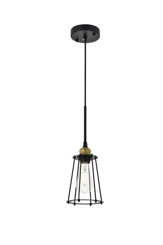 ZC121-LD4047D5BRB - Living District: Auspice 1 light brass and black Pendant