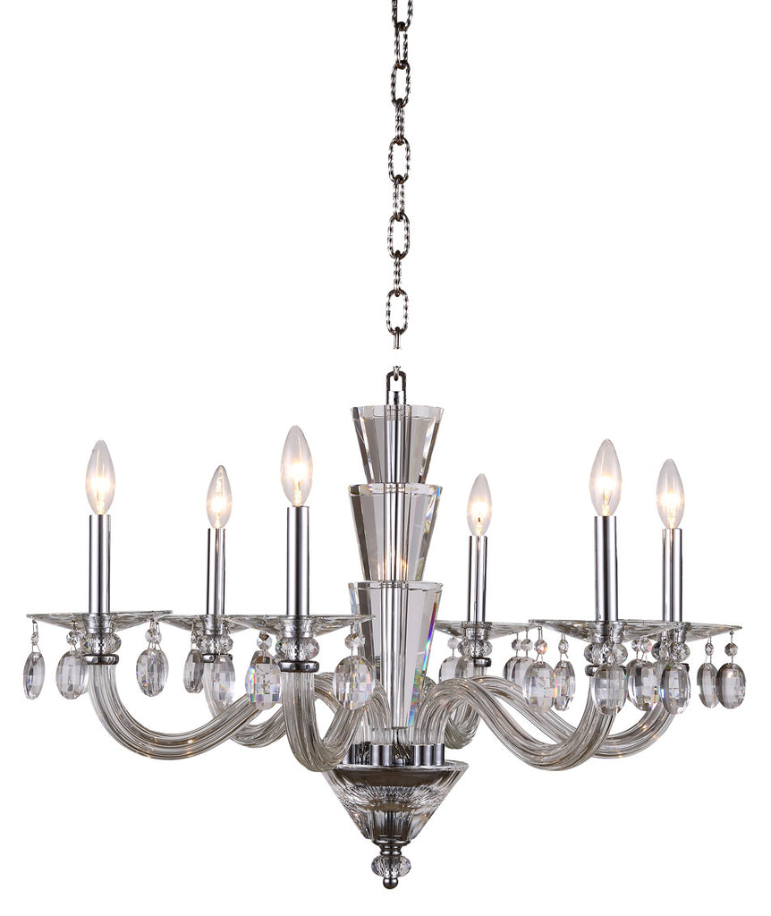 ZC121-7870D29C/RC - Regency Lighting: Augusta 6 light Silver Shade Chandelier Clear Royal Cut Crystal