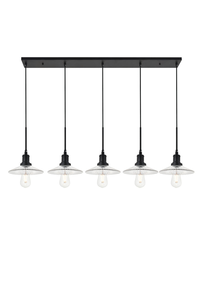 ZC121-LD4040D48BK - Living District: Waltz 5 light black Pendant