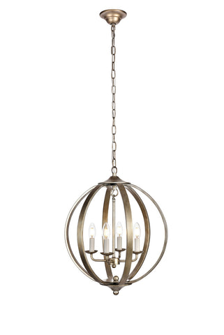 ZC121-LD6011D18S - Living District: Marlow Collection Pendant D18 H22.5 Lt:4 Vintage Sliver Finish