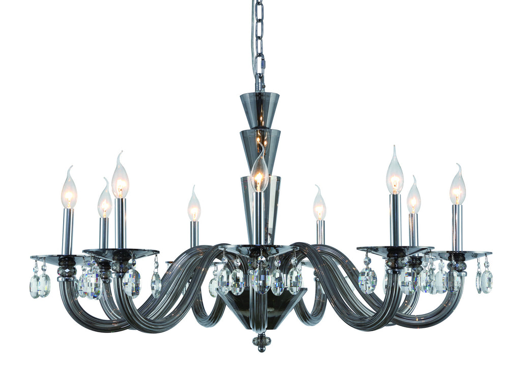 ZC121-7870G39SS/RC - Regency Lighting: Augusta 9 light Silver Shade Chandelier Clear Royal Cut Crystal