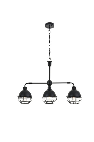 ZC121-LD4009D30BK - Living District: Gibil 3 light Black Pendant