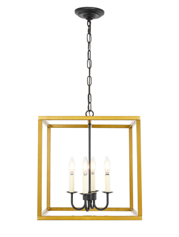 ZC121-LD6105D16BRBK - Living District: Eclipse 4 light Brass and Black pendant